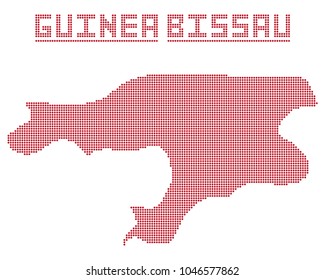 A dot map of Guinea Bissau isolated on a white background