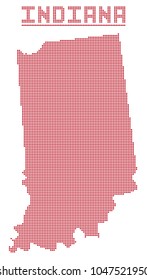 A dot map of Indiana state isolated on a white background