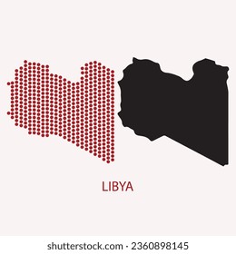The dot map of Libya, with its hexagonal periodic order, presents a visually captivating representation of this North African nation. Vector, illustration.