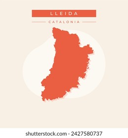 Dot map of Lleida Province composition and solid illustration. Vector map of Lleida Province composition of round items with hexagonal geometric array on a white background.