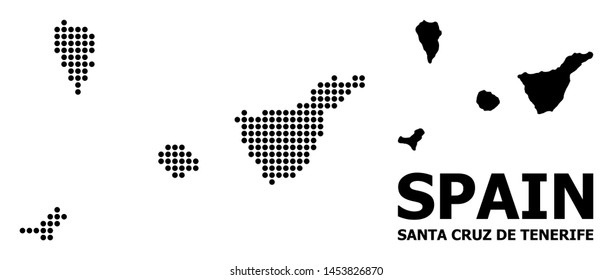 Dot map of Santa Cruz de Tenerife Province composition and solid illustration. Vector map of Santa Cruz de Tenerife Province composition of circle items on a white background.