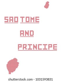A dot map of Sao Tome And Principe isolated on a white background