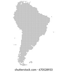 Dot map of South America. Vector eps 10