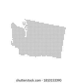 Dot map of the US capital Washington. Abstract vector map