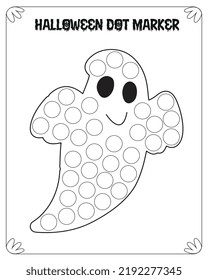 Dot Marker Hallloween Coloring Pages For Kids. Dot Marker for Kids. Halloween Coloring Pages. Halloween Dot Marker for Kids