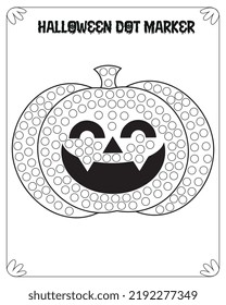 Dot Marker Hallloween Coloring Pages For Kids. Dot Marker for Kids. Halloween Coloring Pages. Halloween Dot Marker for Kids