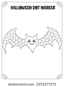Dot Marker Hallloween Farbseiten für Kinder. Dot Marker für Kinder. Halloween-Farbseiten. Halloween Dot Marker für Kinder