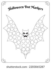 Dot Marker Hallloween Coloring Pages For Kids. Dot Marker for Kids, Halloween Coloring Pages. Halloween Dot Marker for Kids