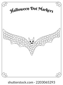 Dot Marker Hallloween Coloring Pages For Kids. Dot Marker for Kids, Halloween Coloring Pages. Halloween Dot Marker for Kids