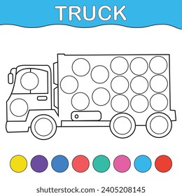 Dot markers activity and coloring page for kids