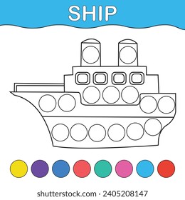 Dot markers activity and coloring page for kids