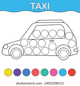 Dot markers activity and coloring page for kids