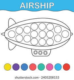 Dot markers activity and coloring page for kids