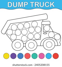 Dot markers activity and coloring page for kids