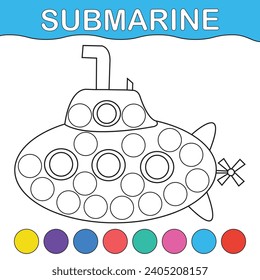 Dot markers activity and coloring page for kids