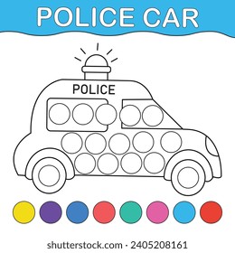 Dot markers activity and coloring page for kids