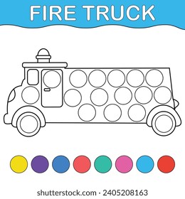 Dot markers activity and coloring page for kids