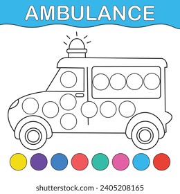 Dot markers activity and coloring page for kids
