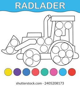 Dot markers activity and coloring page for kids