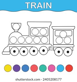 Dot markers activity and coloring page for kids