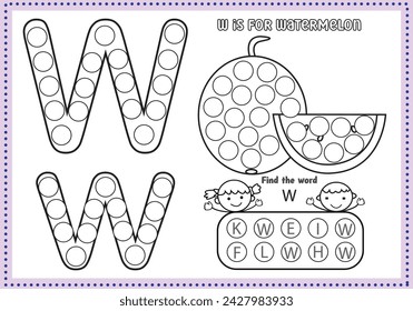 Dot Markers Alphabet Coloring and Activities pages for  for toddlers and Preschoolers