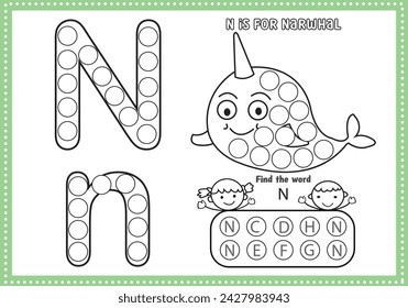 Dot Markers Alphabet Coloring and Activities pages for  for toddlers and Preschoolers