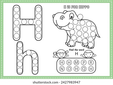 Dot Markers Alphabet Coloring and Activities pages for  for toddlers and Preschoolers