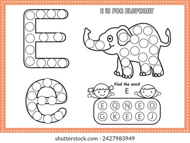 Dot Markers Alphabet Coloring and Activities pages for  for toddlers and Preschoolers
