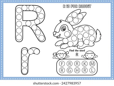 Dot Markers Alphabet Coloring and Activities pages for  for toddlers and Preschoolers
