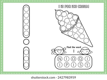 Dot Markers Alphabet Coloring and Activities pages for  for toddlers and Preschoolers
