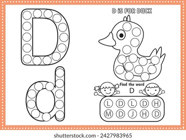 Dot Markers Alphabet Coloring and Activities pages for  for toddlers and Preschoolers