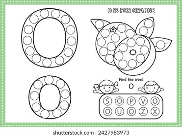 Dot Markers Alphabet Coloring and Activities pages for  for toddlers and Preschoolers