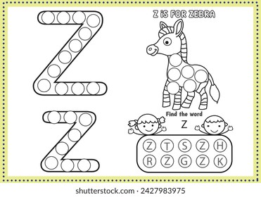 Dot Markers Alphabet Coloring and Activities pages for  for toddlers and Preschoolers