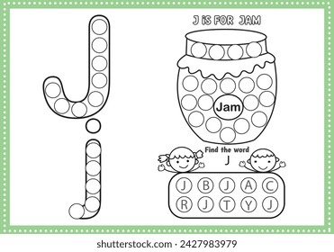 Dot Markers Alphabet Coloring and Activities pages for  for toddlers and Preschoolers
