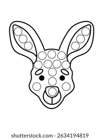Dot markers pages with animal, vector outline illustration.