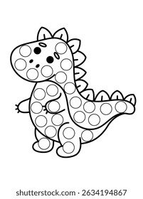 Dot markers pages with animal, vector outline illustration.