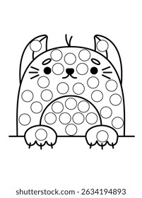 Páginas de marcadores de ponto com animal, ilustração de contorno de vetor.