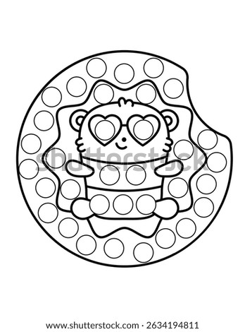 Dot markers pages with animal, vector outline illustration.