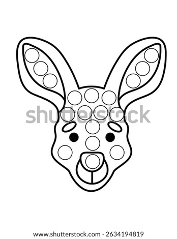 Dot markers pages with animal, vector outline illustration.