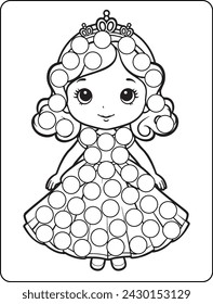 Dot Markers Princess Coloring Page