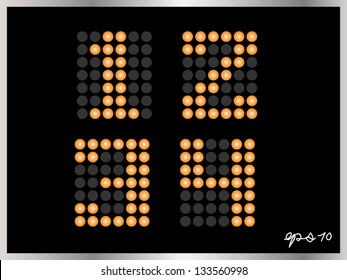 dot matrix display with digits and symbols