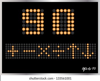 dot matrix display with digits and symbols