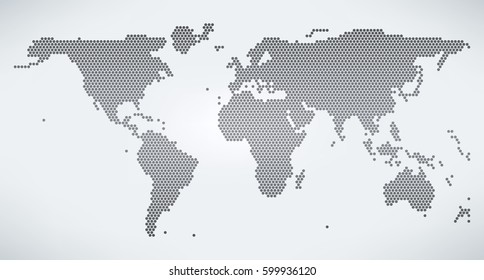 Dot Matrix World Map - EPS10 Vector