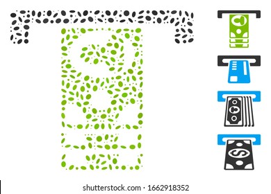 Dot Mosaic based on ATM. Mosaic vector ATM is created with scattered ellipse dots.