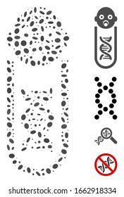 Dot Mosaic based on baby genetic analysis. Mosaic vector baby genetic analysis is created with randomized ellipse items.