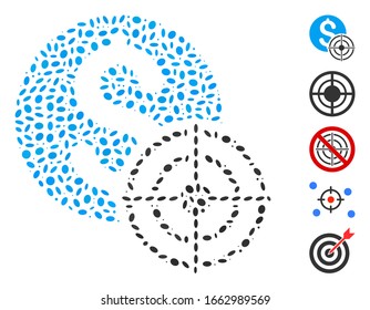 Dot Mosaic based on business target. Mosaic vector business target is composed with random elliptic items.