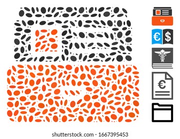 Dot Mosaic based on catalog. Mosaic vector catalog is created with randomized oval elements. Bonus icons are added.