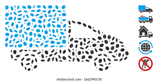 Dot Mosaic based on deliver. Mosaic vector deliver is designed with scattered ellipse items.