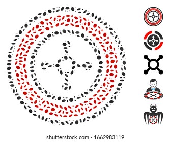 Dot Mosaic based on digital roulette. Mosaic vector digital roulette is created with randomized ellipse items.