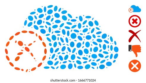 Dot Mosaic based on erase. Mosaic vector erase is designed with random elliptic items. Bonus icons are added.